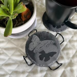 Laser etched Slate Coasters